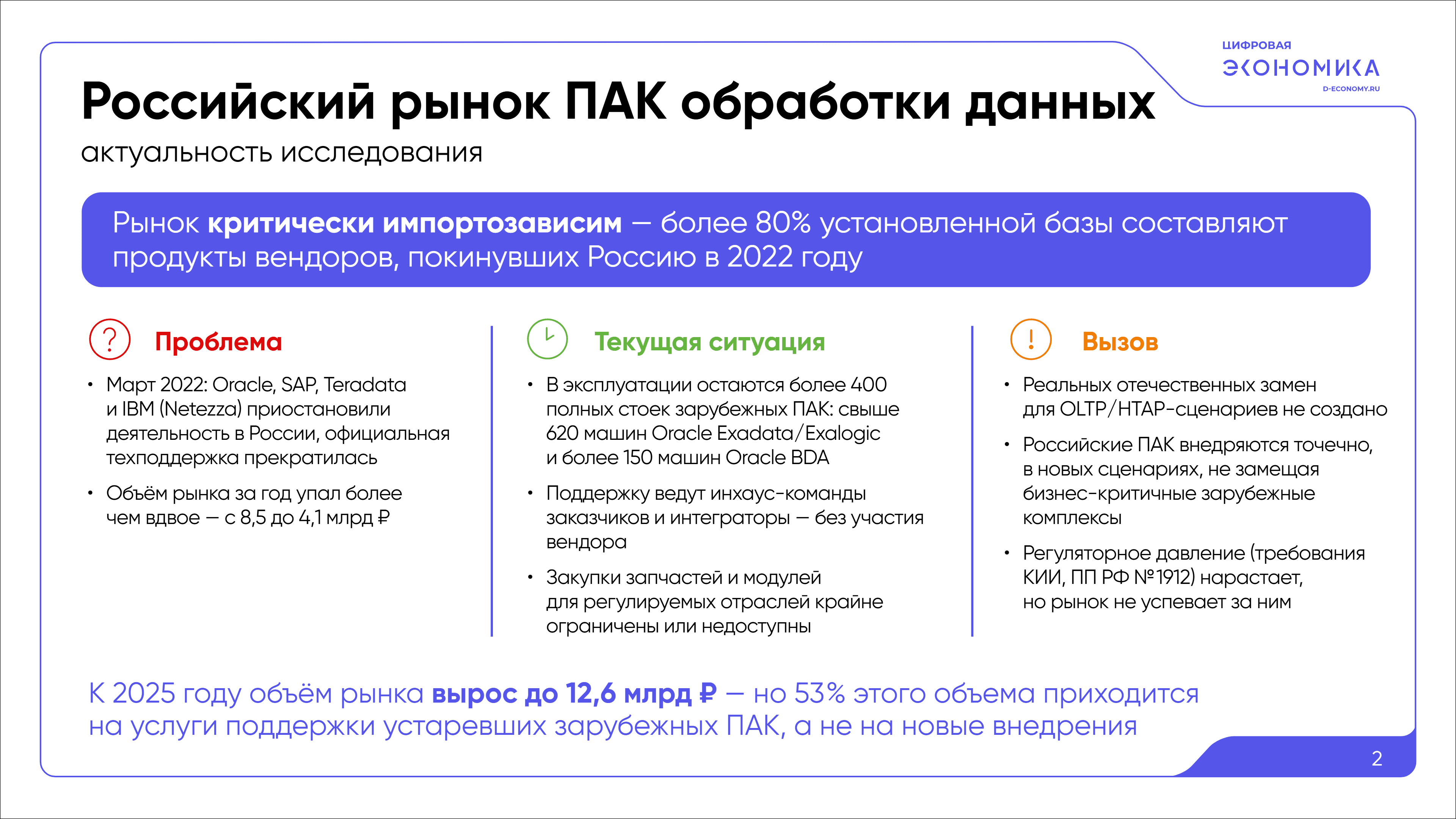 Импортозамещение ПАК обработки данных 2